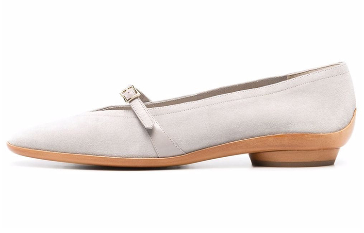 (W) FERRAGAMO Low-Profile Sneakers 'Grey Suede Contrast Panel'