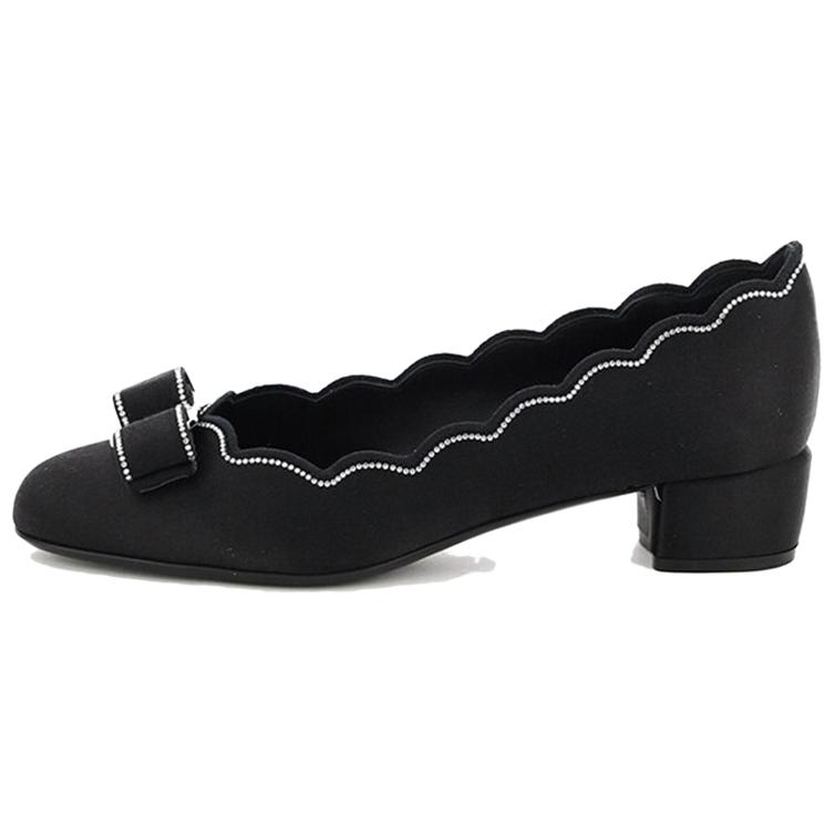 (Women) FERRAGAMO Low Heel Pump 'Black Velvet' 01A670-740871