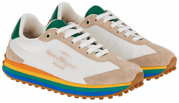 (W) FERRAGAMO Sepatu Low-Top 'Putih Hijau' 030320-756565 Order (W) FERRAGAMO Sepatu Low-Top 'Putih Hijau' 030320-756565