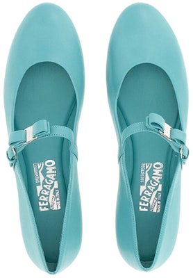 (W) FERRAGAMO Mary Jane Flats 'Teal Gelap' 01C876-750491 Lookbook (W) FERRAGAMO Mary Jane Flats 'Teal Gelap' 01C876-750491