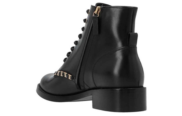 (W) FERRAGAMO Minivala 'Black Chain Lace-Up Ankle Boot' 圖 3