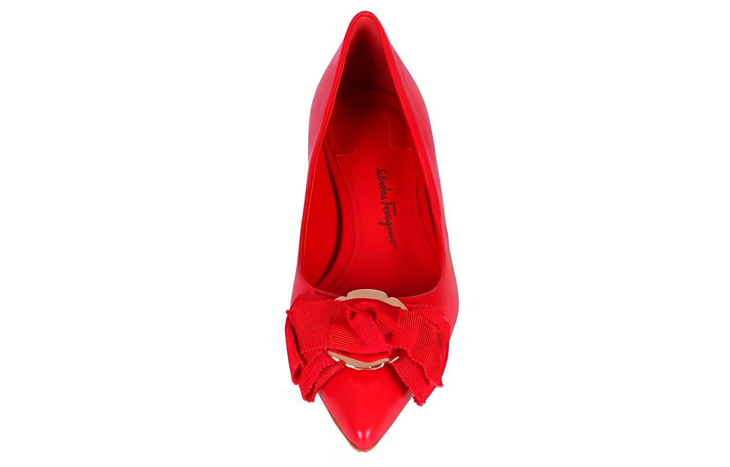 (W) FERRAGAMO Napa Bow Ballet Flat 'Red' 圖 3