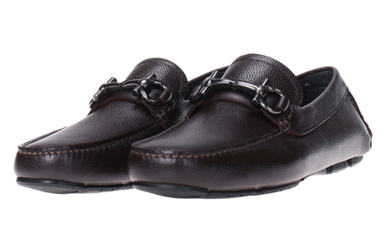 Lookbook (W) FERRAGAMO Parigi Gancini Loafer 'Coffee' Sepatu Kulit Pria 024728-671733