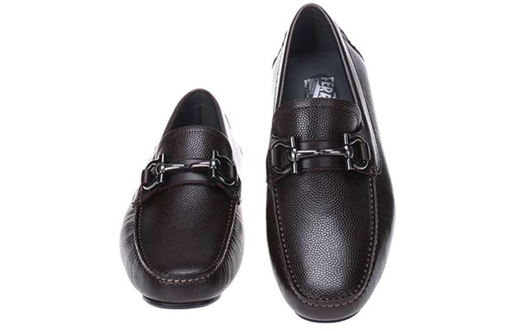 Shop (W) FERRAGAMO Parigi Gancini Loafer 'Coffee' Sepatu Kulit Pria 024728-671733
