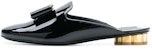 (Women) FERRAGAMO Patent Fashion Low-Heel Sandal 'Black' 695097