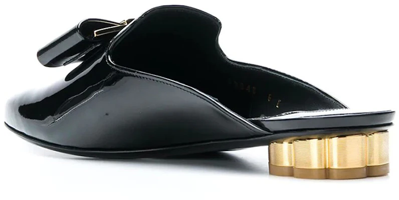 (W) FERRAGAMO Lackleder Mode Sandalette mit niedrigem Absatz ''Schwarz'' 695097 Lookbook (W) FERRAGAMO Lackleder Mode Sandalette mit niedrigem Absatz ''Schwarz'' 695097