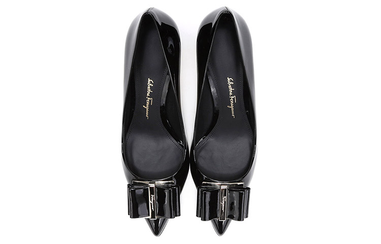 Shop (Women) FERRAGAMO Patent Leather High Heel 'Black' 0704665