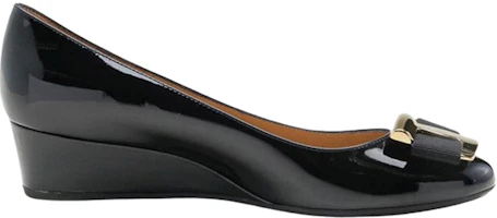 Order FERRAGAMO菲拉格慕 漆皮 蝴蝶結坡跟 高跟鞋 女款 黑色
