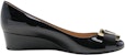 (W) FERRAGAMO Tumit Tinggi Kulit Hitam 'Bow Tie Wedge' 01H224-592353