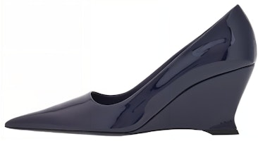 (Women) FERRAGAMO Patent Leather Pointed Toe Kitten Heels 'Blue Gradient' 01G525-767928 (Women) FERRAGAMO Patent Leather Pointed Toe Kitten Heels 'Blue Gradient' 01G525-767928
