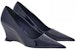 (W) FERRAGAMO Kulit Patent Kasut Tumit Rendah Hujung Runcing 'Gradasi Biru' 01G525-767928