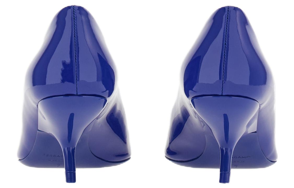 Shop (W) フェラガモ パテント ブルー パンプス 01F888-762427