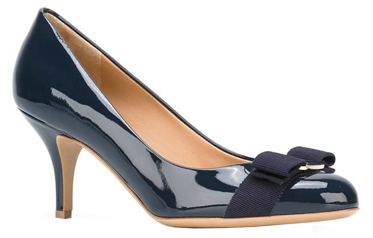 (W) FERRAGAMO Patent Leather Pump 'Blue Bow' 圖 2