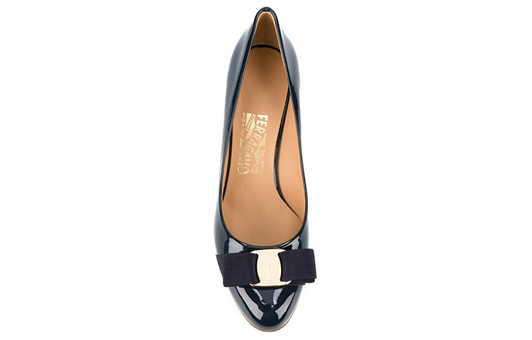 (W) FERRAGAMO Patent Leather Pump 'Blue Bow' 圖 3
