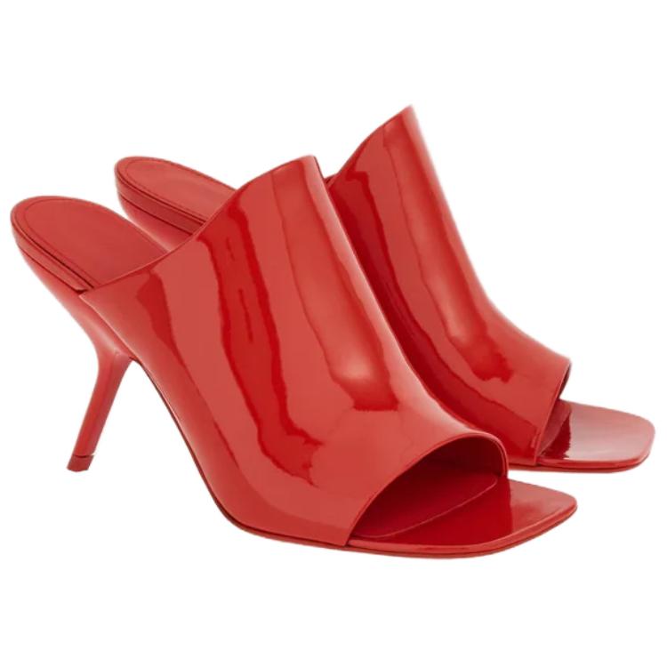 Lookbook FERRAGAMO菲拉格慕 閃亮皮 舒適時尚 人字拖鞋 8.5cm 女款 紅色