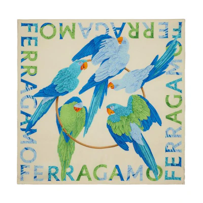 (Women) Ferragamo Patterned Silk Scarf for Women - Multicolor. 771182