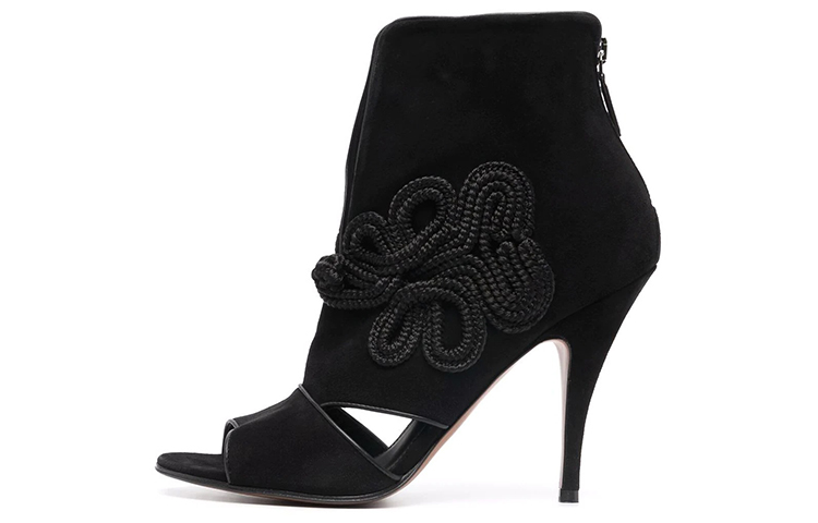 (W) FERRAGAMO Peep-Toe Ankle Boots 'Black'