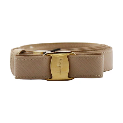 (Women) Ferragamo Pink Leather Belt 2CM Smooth Buckle Fashion Accessory 23A481-584237