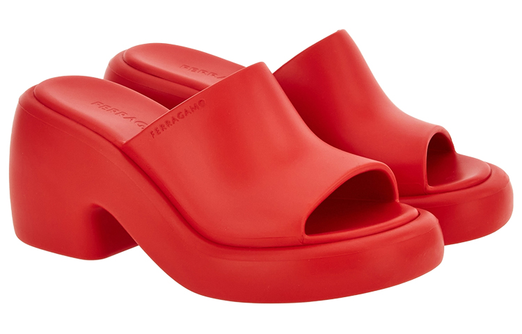 Order (W) Sandal Tumit Tinggi FERRAGAMO 'Merah Depan Terbuka' 01F933-763235