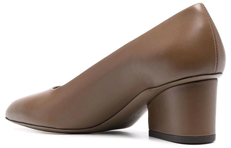 (W) FERRAGAMO Pointed-Toe Chunky Heel 'Brown' 圖 3