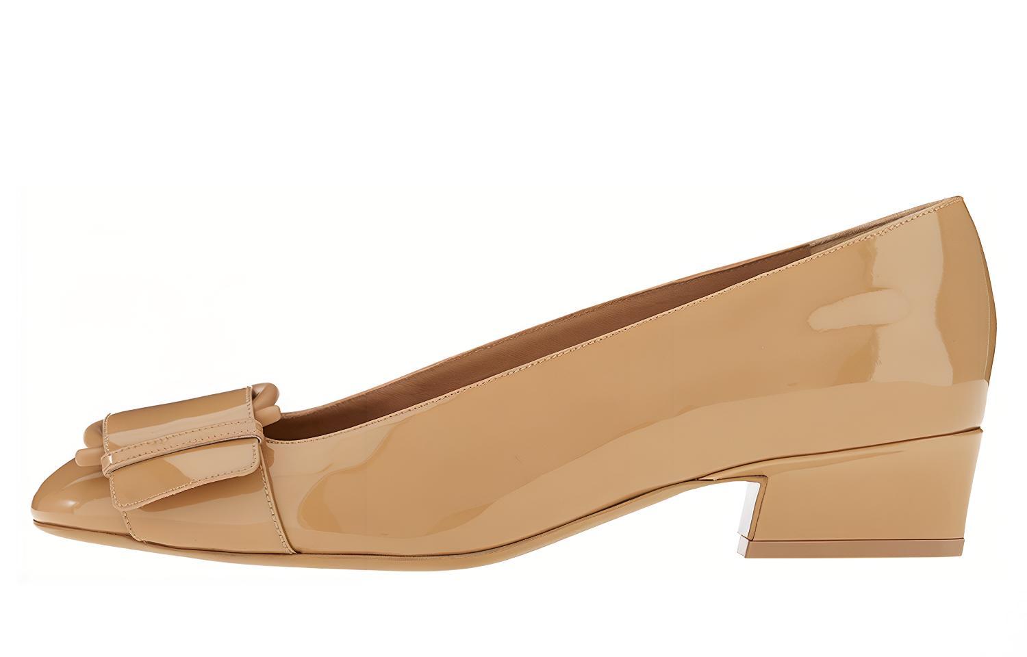 (W) FERRAGAMO Bessie 30 Pumps Khaki 'Beige'
