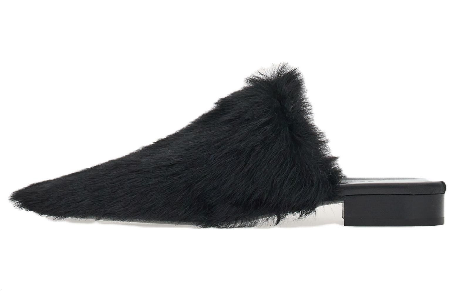 (Women) FERRAGAMO Pointed-Toe Leather Mule 'Black Comfort' 01G342-766413