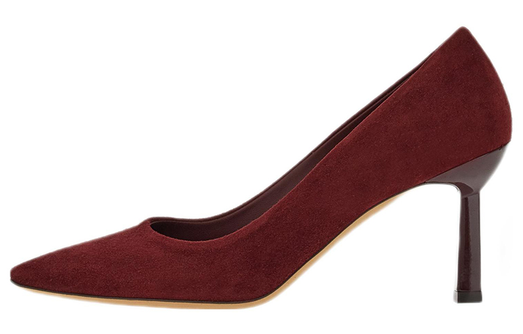 (W) FERRAGAMO Pointed-Toe Slip-On High Heels 'Red Velvet'