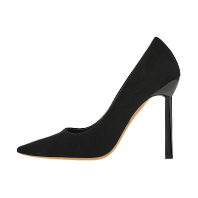 (W) FERRAGAMO Pointed-Toe Slip-On High Heels 'Black Leather'