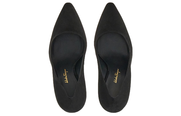 Lookbook (W) 페라가모 블랙 가죽 포인티드토 슬립온 하이힐 01E306-758519