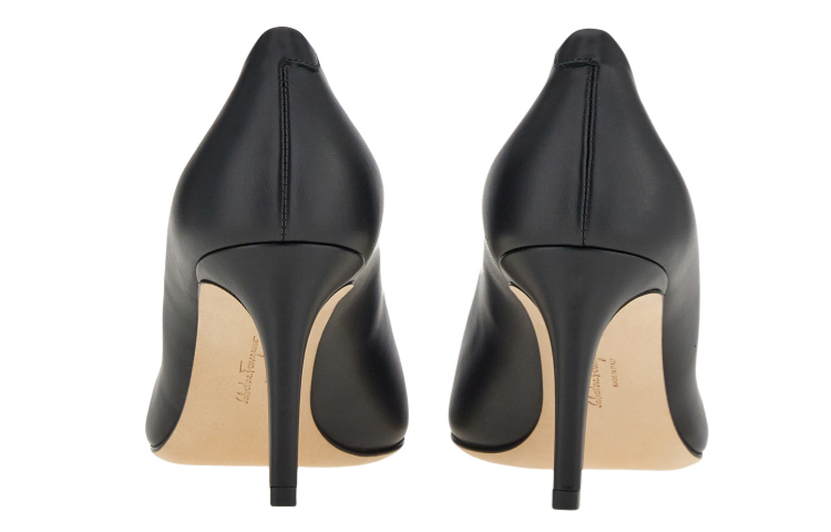 Shop (W) FERRAGAMO Tumit Tinggi Hujung Runcing 'Fesyen Hitam' 01D160-999028