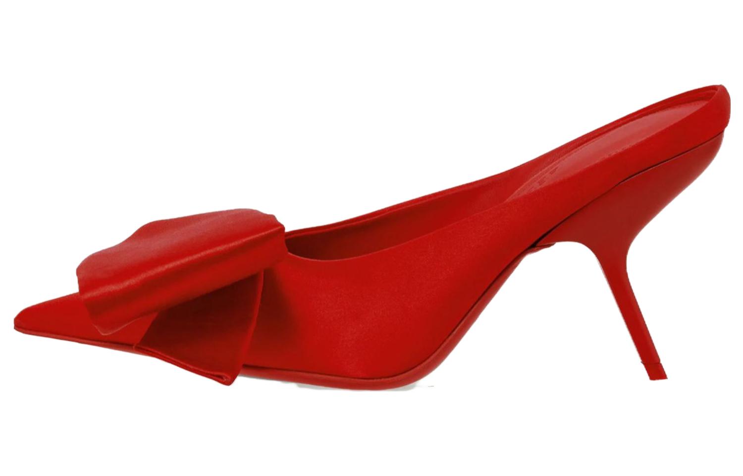 Buy (W) FERRAGAMO 尖头红色平底穆勒鞋 01F794-762986