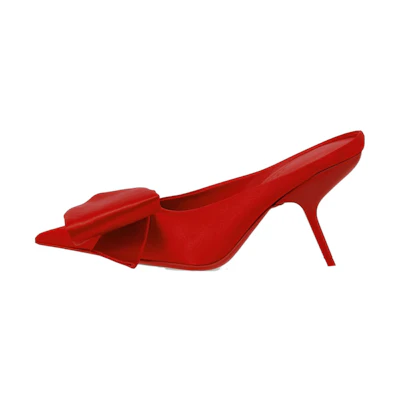 (W) FERRAGAMO Pointed Toe Slip-On Mules 'Red'