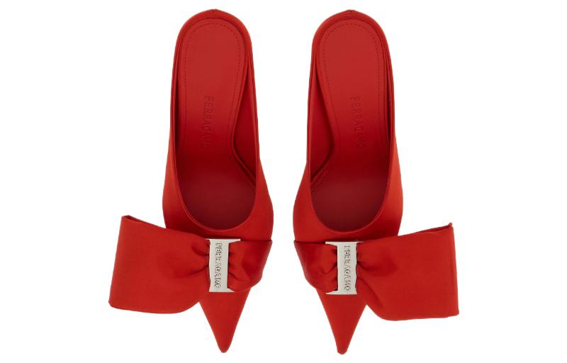 (W) FERRAGAMO Pointed Toe Slip-On Mules 'Red' 圖 3