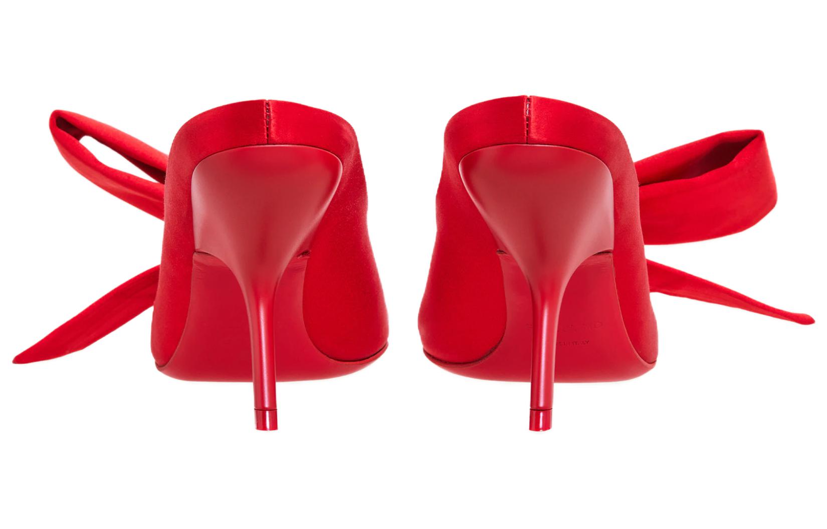 (W) FERRAGAMO Pointed Toe Slip-On Mules 'Red' 圖 4