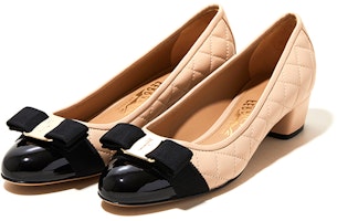 (W) 페라가모 퀼팅 바라 하이힐 '베이지 블랙 보우' 01M832-702227 Order (W) 페라가모 퀼팅 바라 하이힐 '베이지 블랙 보우' 01M832-702227