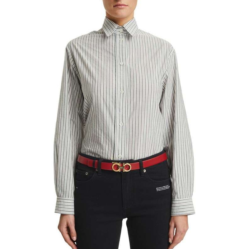 (Women) FERRAGAMO Red Leather Belt with Buckle, 2.5cm Wide 23A565-0564327 圖 4