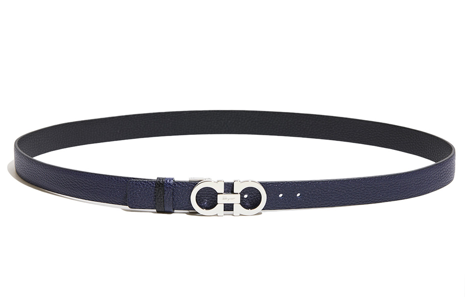 Order (W) FERRAGAMO 双面紫色Gancini小牛皮腰带 2.5cm宽. 23A565-0674261