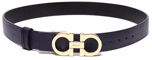 Purchase (W) Ikat Pinggang Kulit Bolak-Balik Ferragamo, Biru Tua/Hitam, 2.5cm 23A565-0673955
