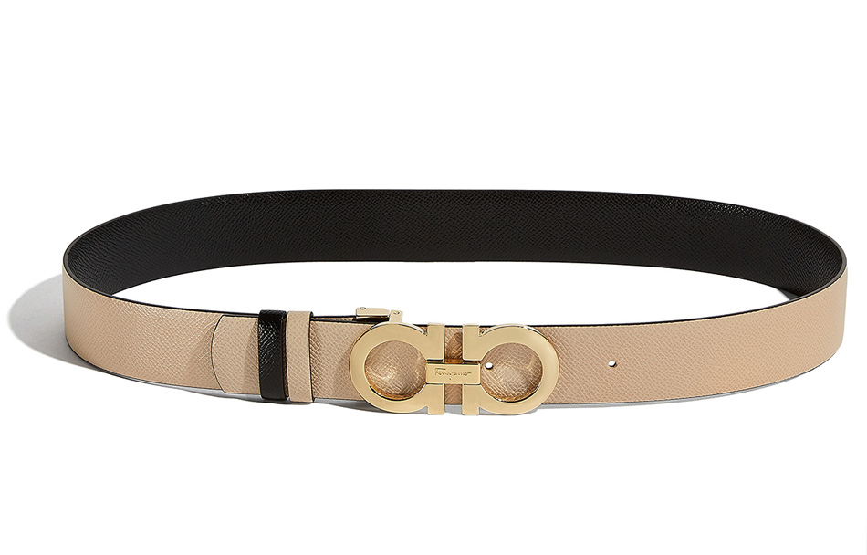 (Women) FERRAGAMO Reversible Leather Belt Bicolor 3.5cm Width 23A564-674546 圖 2
