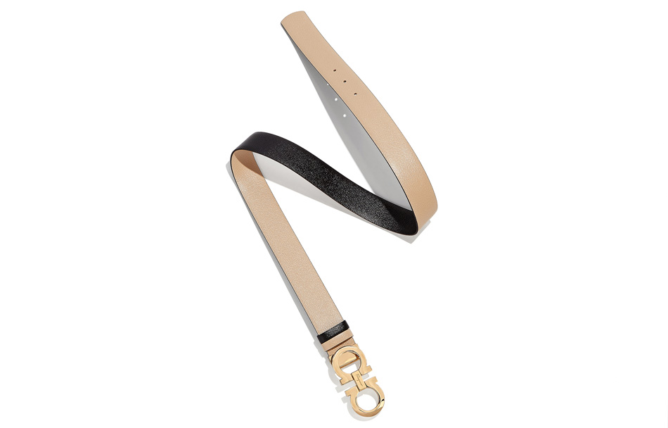 (Women) FERRAGAMO Reversible Leather Belt Bicolor 3.5cm Width 23A564-674546 圖 3