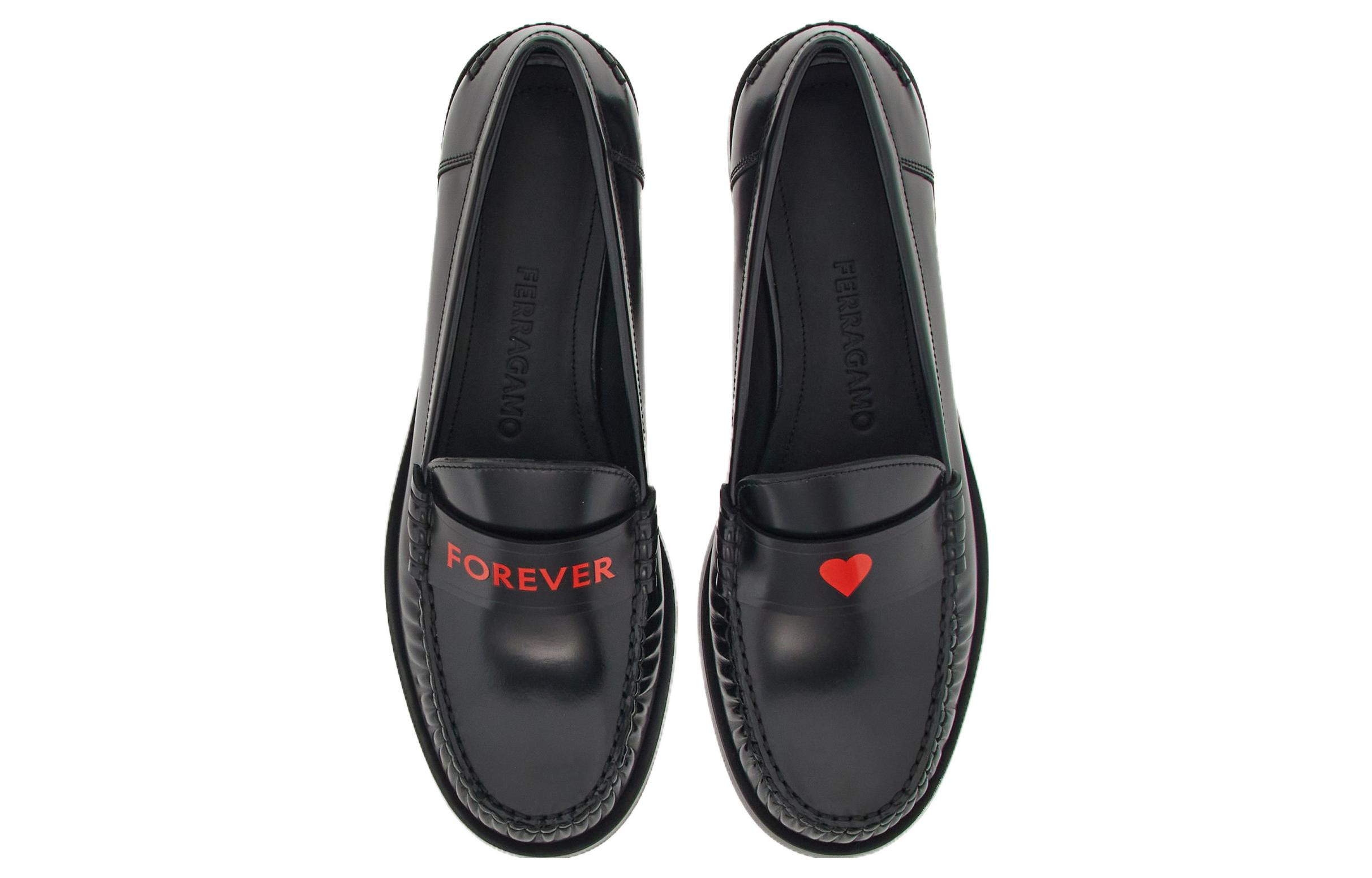 Lookbook (Women) FERRAGAMO Round-Toe Slip-On Loafers 'Black' 01G935-767774