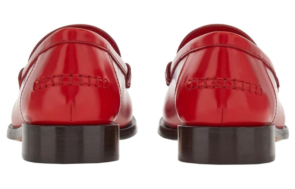 (W) FERRAGAMO Round Toe Loafers 'Red' 圖 4