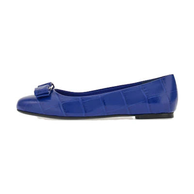 (W) FERRAGAMO Salvatore Ballet Flat 'Blue Bow'