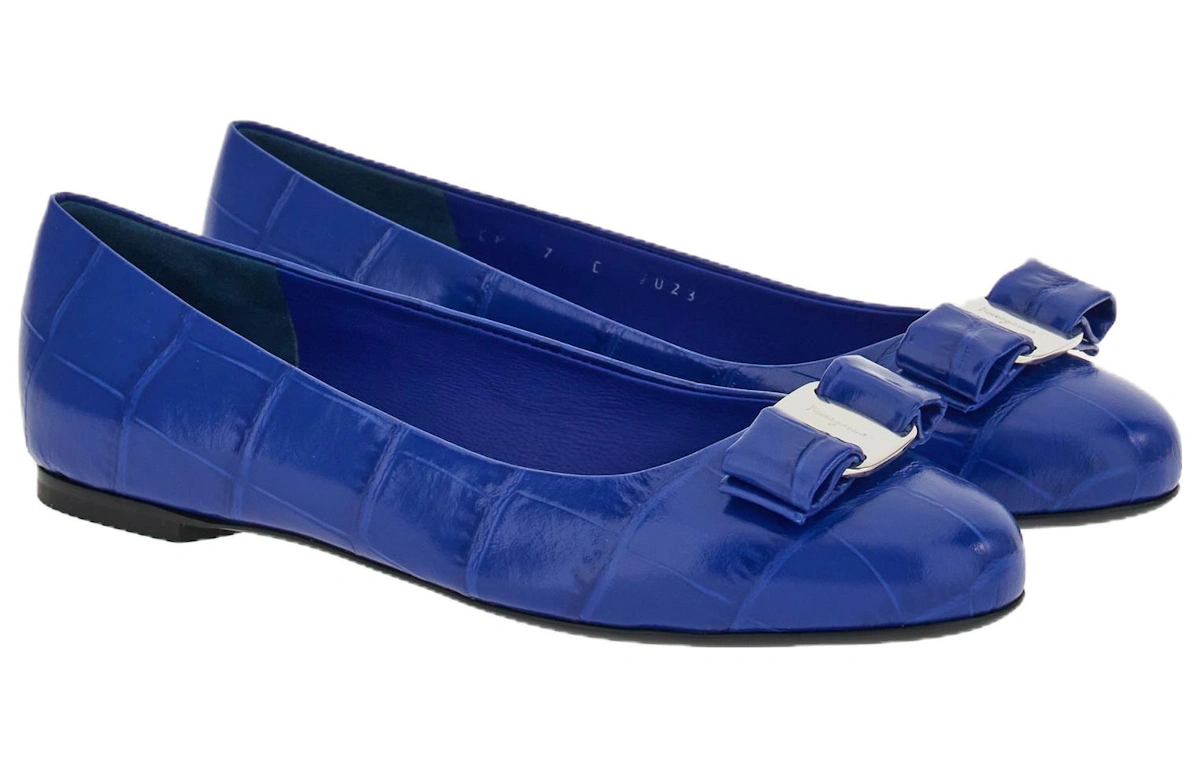 (Women) FERRAGAMO Salvatore Ballet Flat 'Blue Bow'