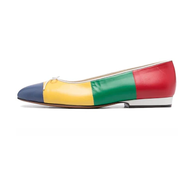(W) FERRAGAMO Salvatore Ballet Flat 'Red Green Yellow'