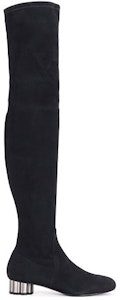 FERRAGAMO菲拉格慕 Brindisi系列 絨面皮革過膝 高筒靴 女款 黑色 Order FERRAGAMO菲拉格慕 Brindisi系列 絨面皮革過膝 高筒靴 女款 黑色