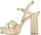 (Women) FERRAGAMO Salvatore Calfskin Platform Peep-Toe Slide 'Gold' 01E555-758161