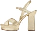 Buy (Women) FERRAGAMO Salvatore Calfskin Platform Peep-Toe Slide 'Gold' 01E555-758161