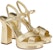 (Women) FERRAGAMO Salvatore Calfskin Platform Peep-Toe Slide 'Gold' 01E555-758161