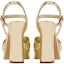 Shop (Women) FERRAGAMO Salvatore Calfskin Platform Peep-Toe Slide 'Gold' 01E555-758161